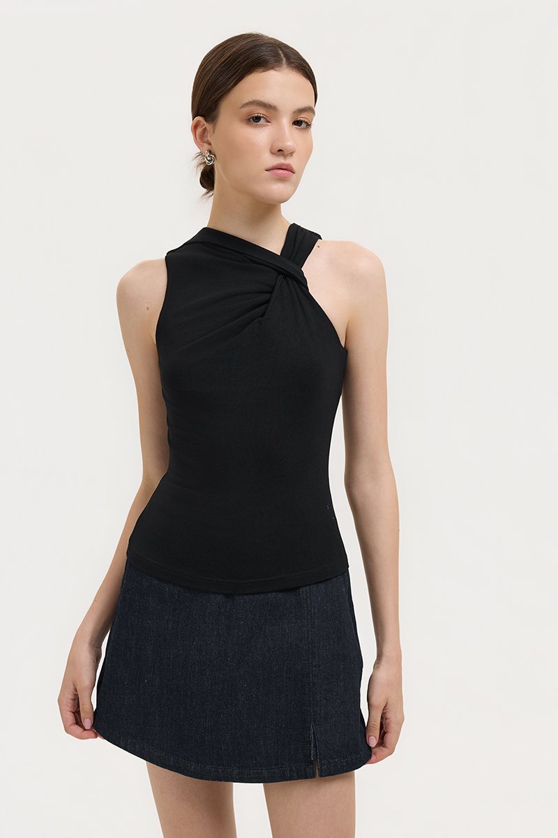 CHRISELLE ASYMMETRIC KNOT TANK