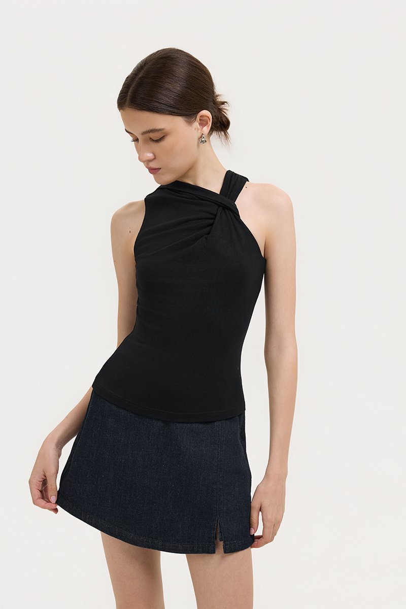 CHRISELLE ASYMMETRIC KNOT TANK