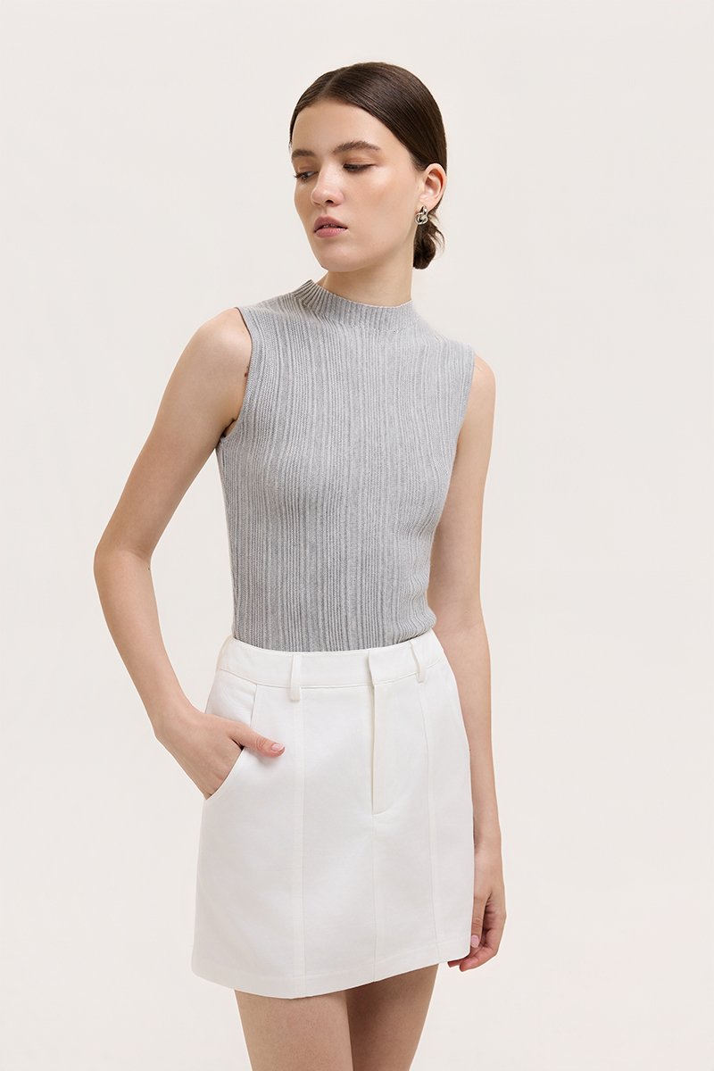 SAIGE PANELLED TWILL SKORT