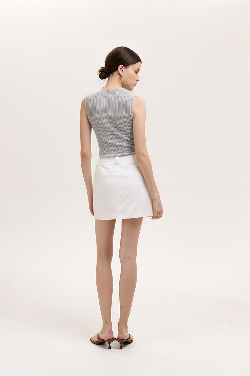SAIGE PANELLED TWILL SKORT