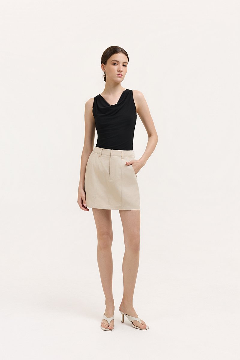 SAIGE PANELLED TWILL SKORT
