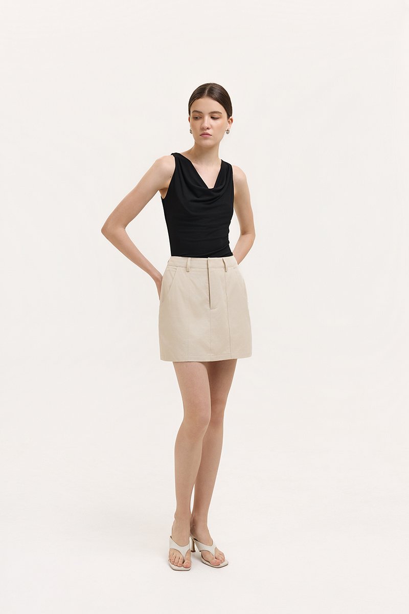 SAIGE PANELLED TWILL SKORT