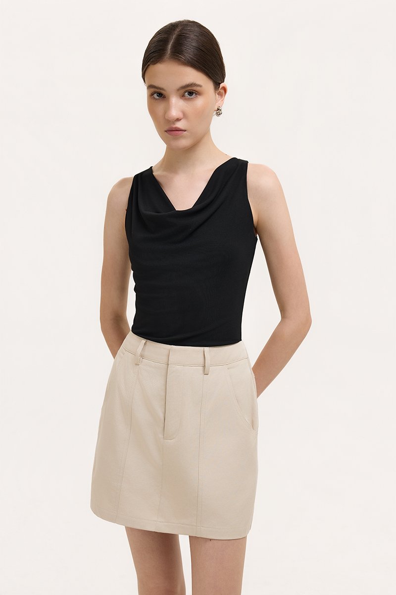 SAIGE PANELLED TWILL SKORT