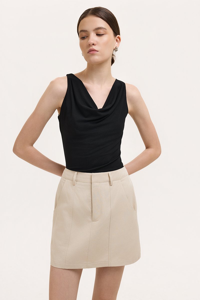 SAIGE PANELLED TWILL SKORT