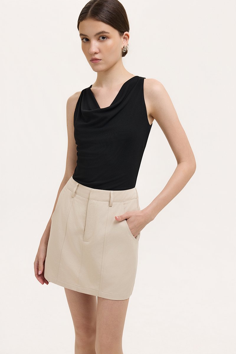 SAIGE PANELLED TWILL SKORT