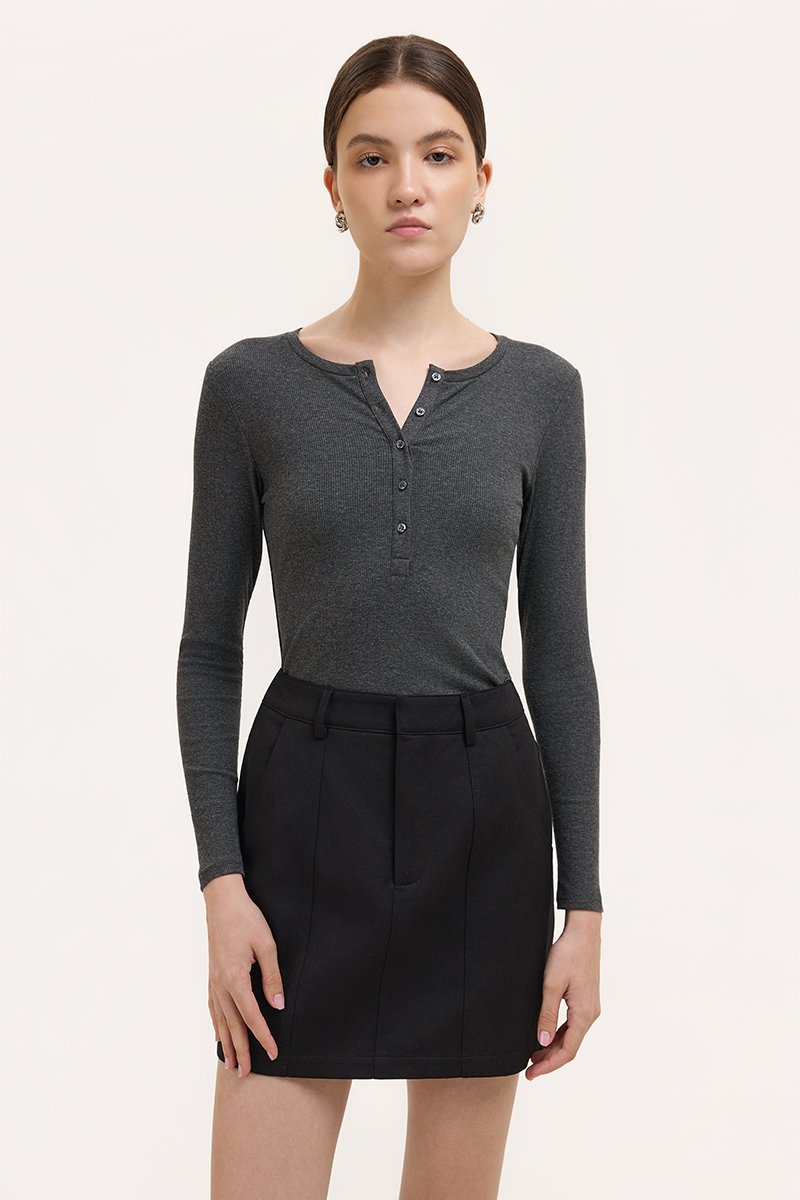 SAIGE PANELLED TWILL SKORT