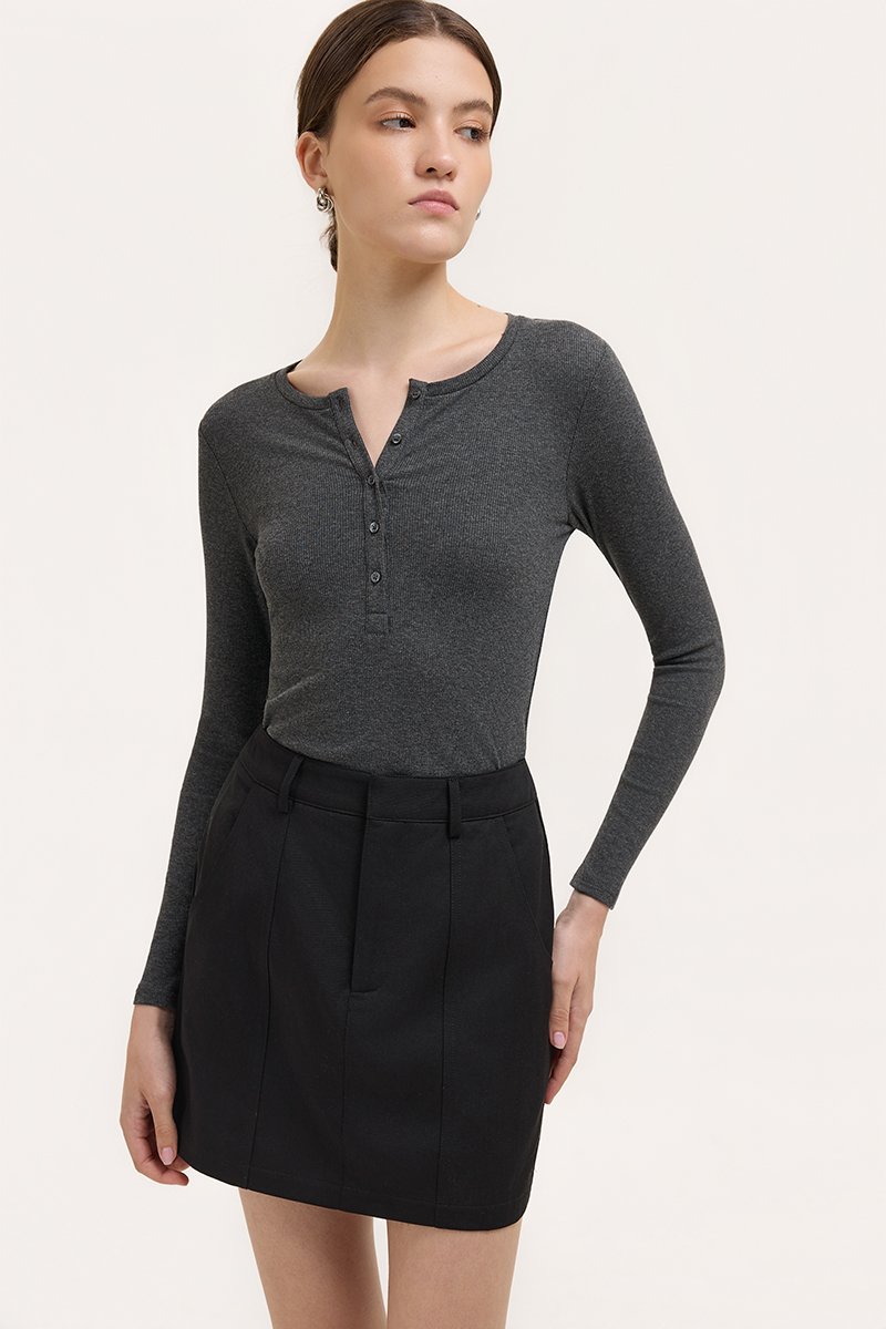 SAIGE PANELLED TWILL SKORT