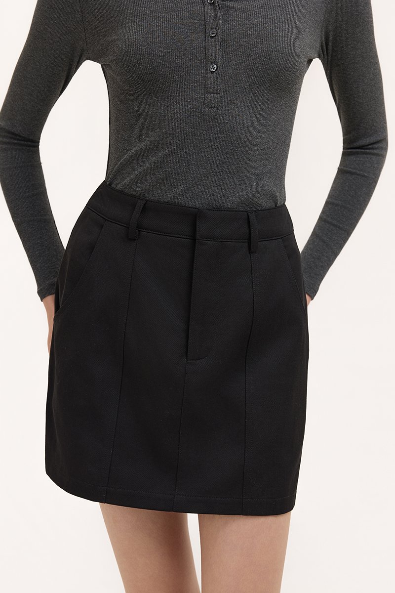 SAIGE PANELLED TWILL SKORT