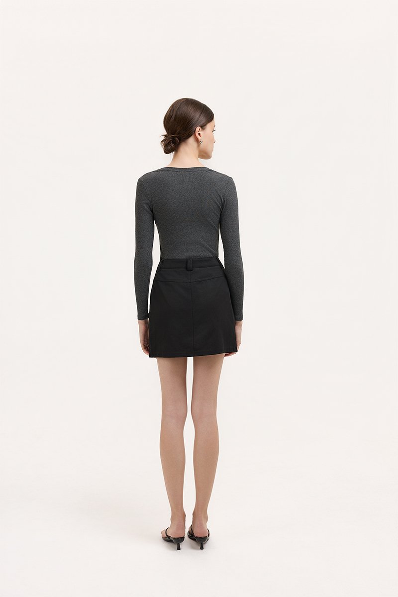 SAIGE PANELLED TWILL SKORT