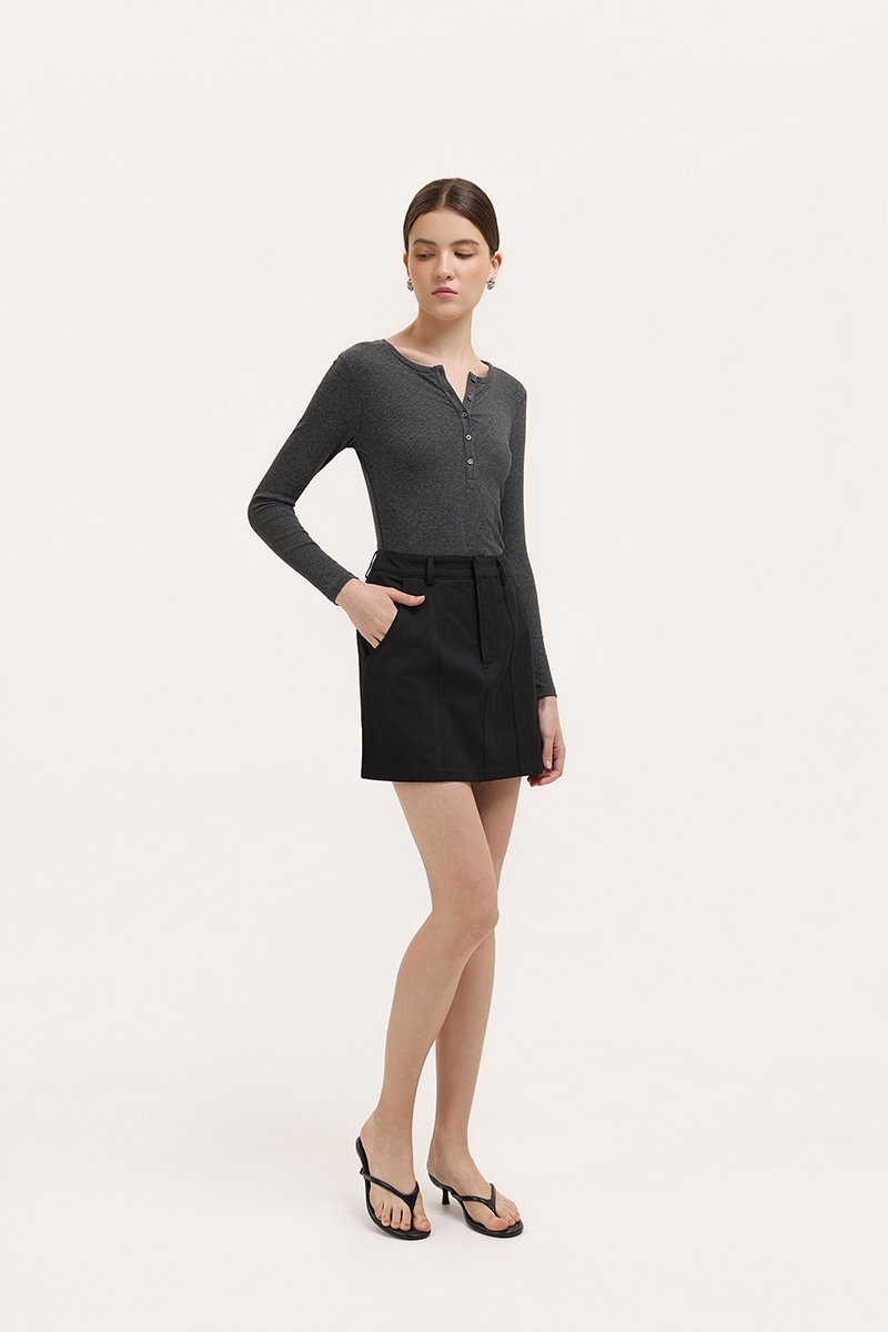 SAIGE PANELLED TWILL SKORT