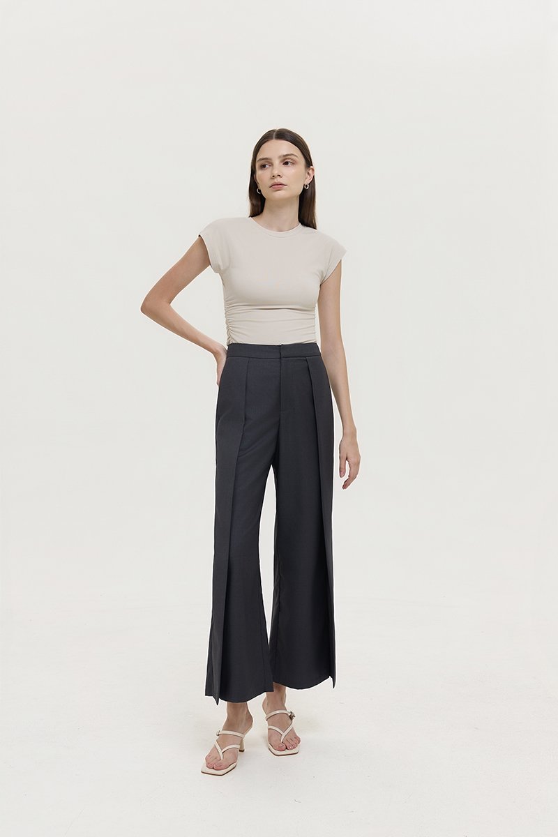 STANLEY PLEATED WIDE LEG PANTS