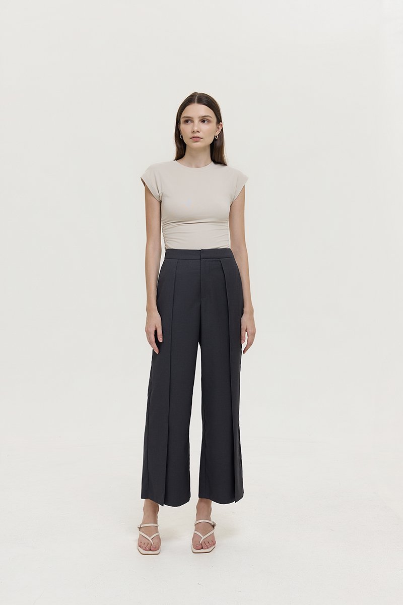 STANLEY PLEATED WIDE LEG PANTS