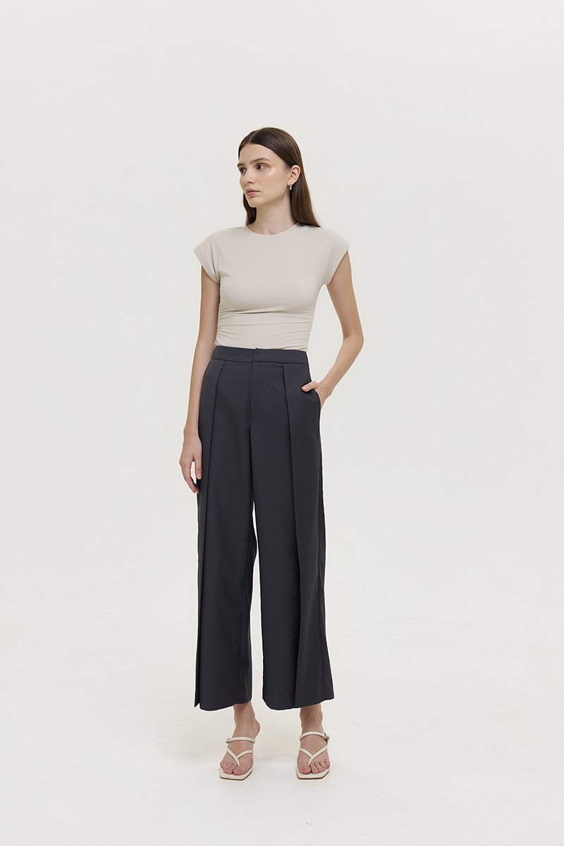 STANLEY PLEATED WIDE LEG PANTS