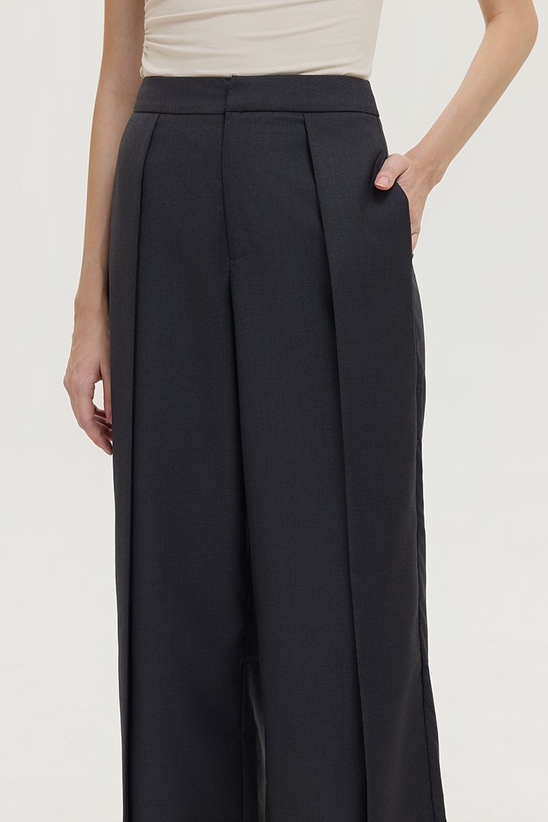 STANLEY PLEATED WIDE LEG PANTS