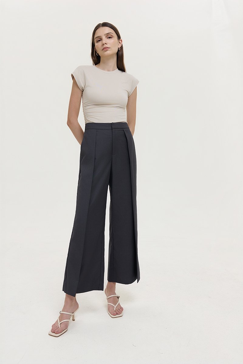 STANLEY PLEATED WIDE LEG PANTS