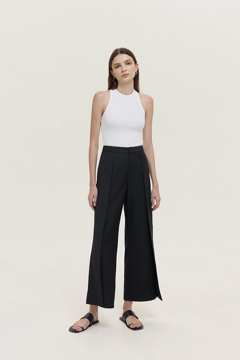 STANLEY PLEATED WIDE LEG PANTS