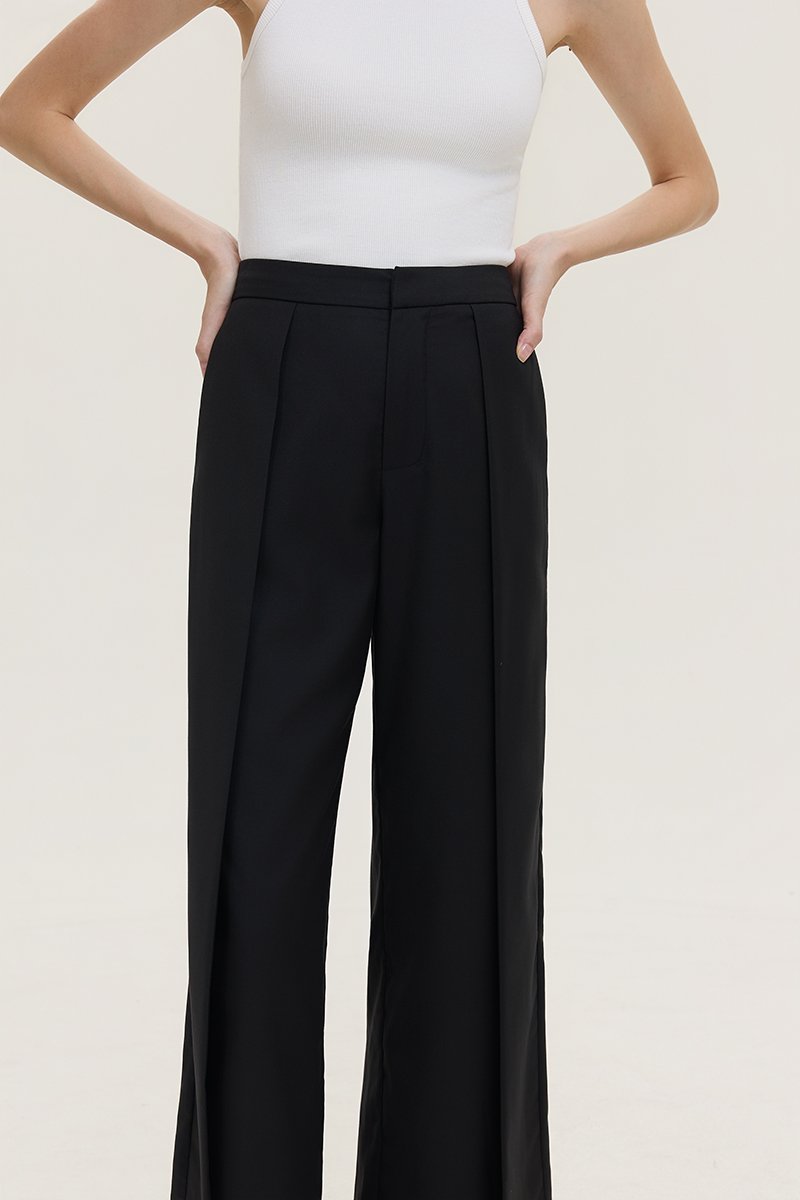 STANLEY PLEATED WIDE LEG PANTS