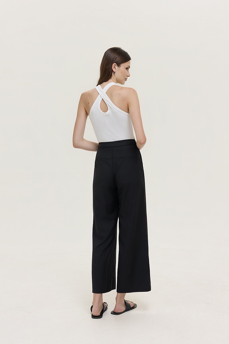 STANLEY PLEATED WIDE LEG PANTS