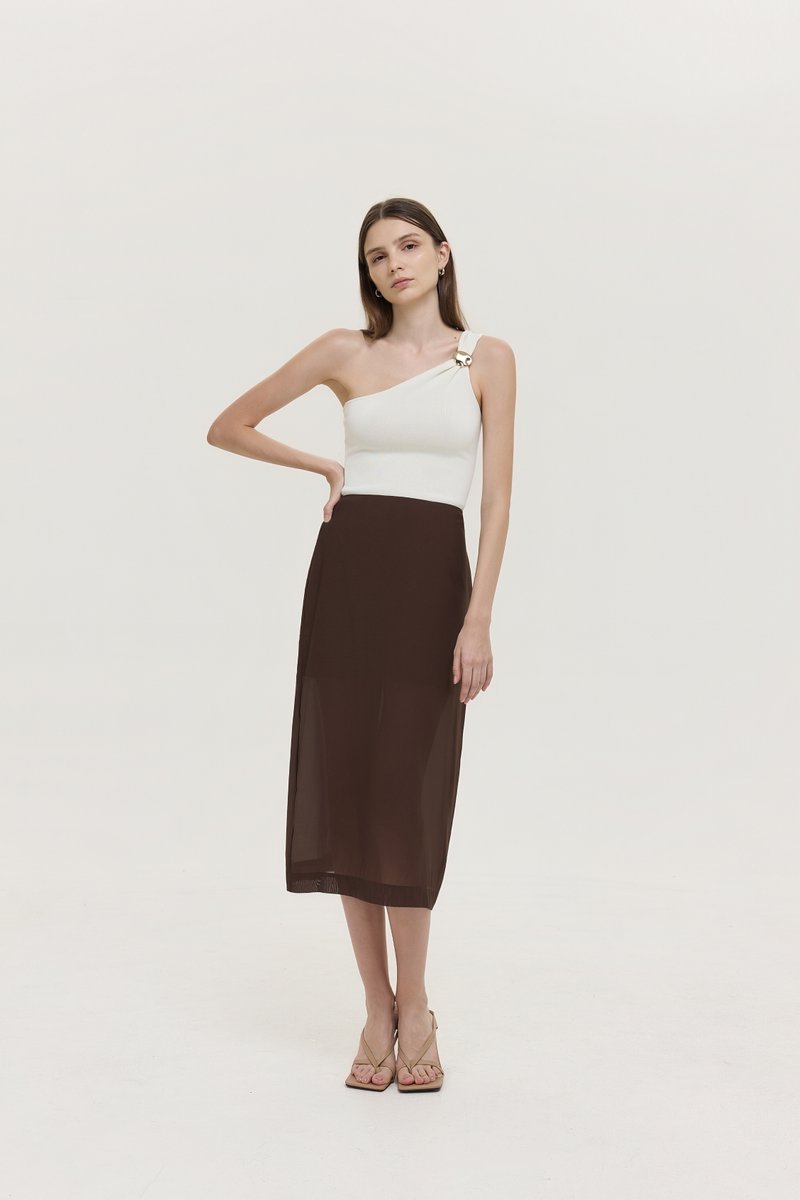 BETHANY SHEER MIDI SKIRT