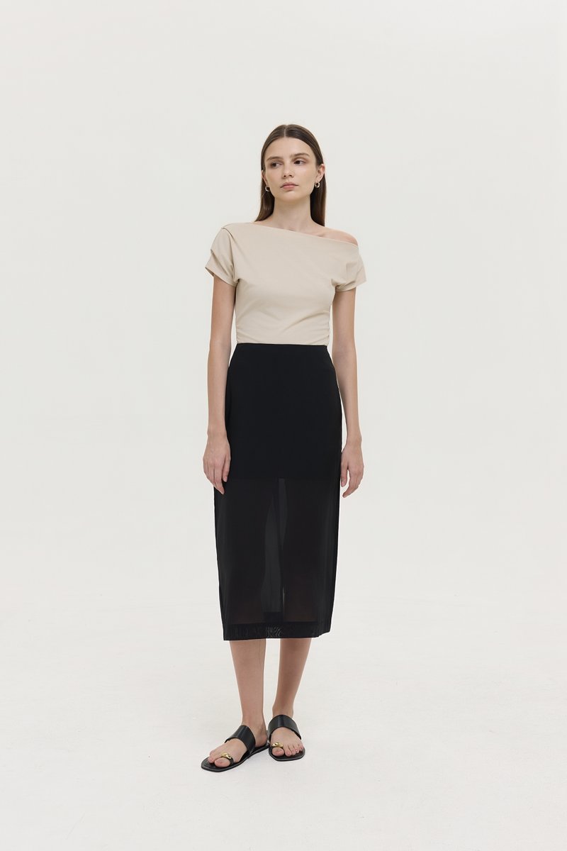 BETHANY SHEER MIDI SKIRT
