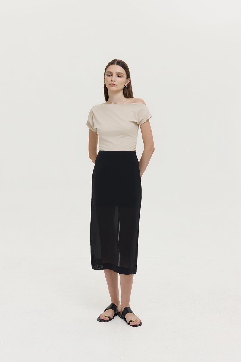 BETHANY SHEER MIDI SKIRT