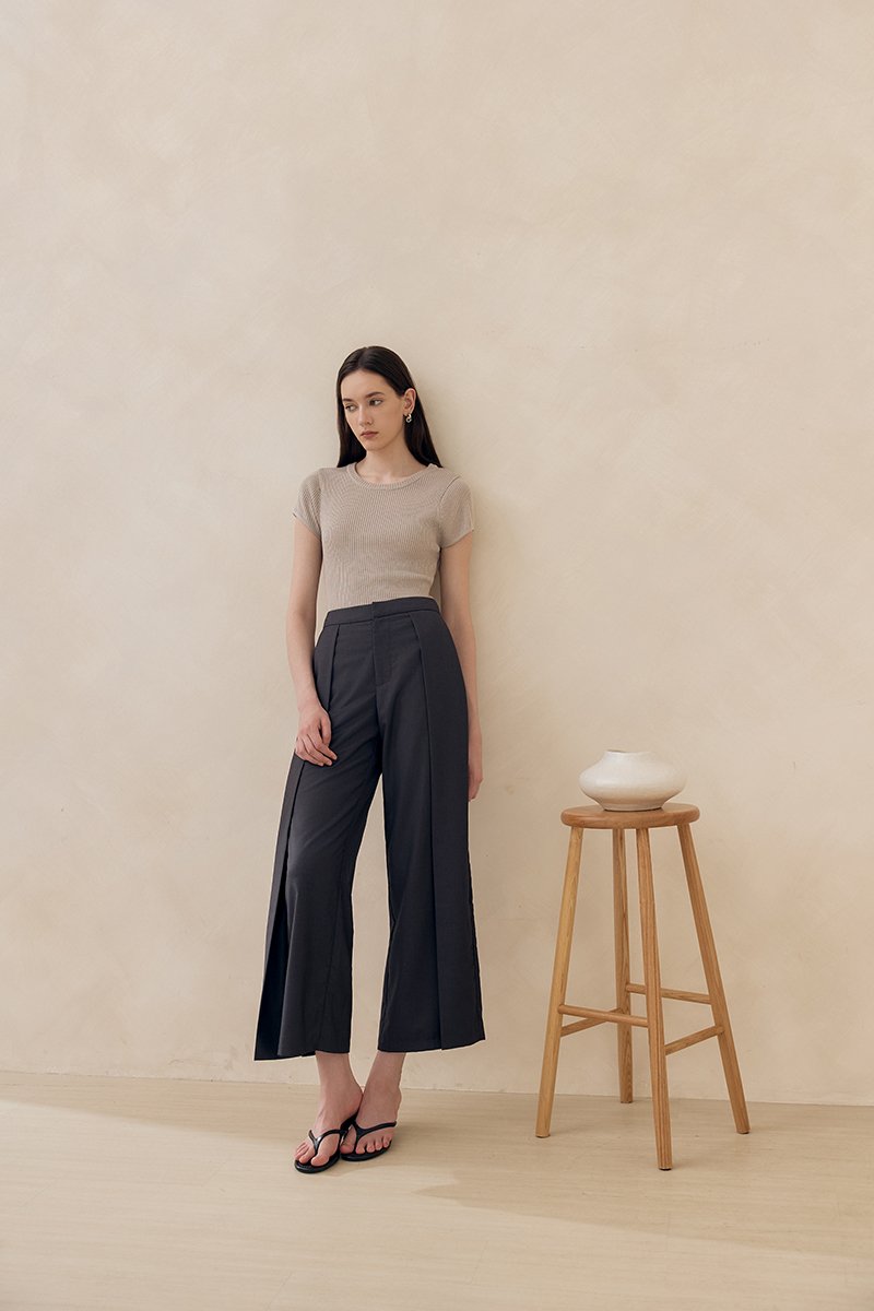 STANLEY PLEATED WIDE LEG PANTS