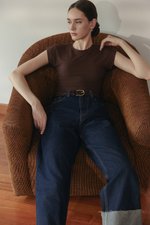 VERNICE FOLDED HEM JEANS