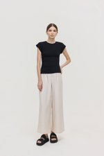 EDDIE CAP SLEEVE RUCHED TEE