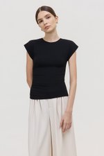 EDDIE CAP SLEEVE RUCHED TEE