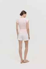 EDDIE CAP SLEEVE RUCHED TEE
