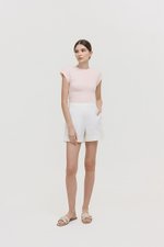 EDDIE CAP SLEEVE RUCHED TEE