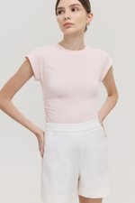 EDDIE CAP SLEEVE RUCHED TEE