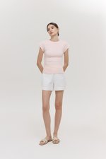 EDDIE CAP SLEEVE RUCHED TEE