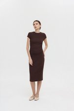 LAINA RUCHED WAIST MIDI DRESS