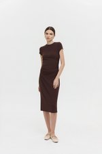 LAINA RUCHED WAIST MIDI DRESS