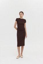 LAINA RUCHED WAIST MIDI DRESS