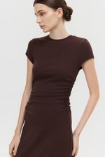 LAINA RUCHED WAIST MIDI DRESS