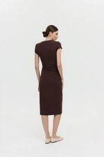 LAINA RUCHED WAIST MIDI DRESS