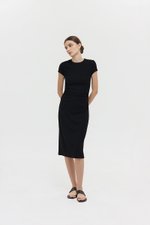 LAINA RUCHED WAIST MIDI DRESS