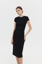 LAINA RUCHED WAIST MIDI DRESS