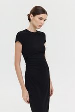 LAINA RUCHED WAIST MIDI DRESS
