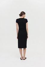 LAINA RUCHED WAIST MIDI DRESS