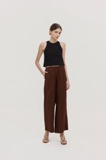 DIONNE DRAWSTRING WIDE LEG LINEN PANTS