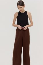 DIONNE DRAWSTRING WIDE LEG LINEN PANTS