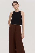 DIONNE DRAWSTRING WIDE LEG LINEN PANTS