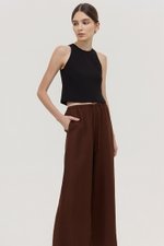 DIONNE DRAWSTRING WIDE LEG LINEN PANTS