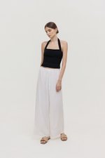 DIONNE DRAWSTRING WIDE LEG LINEN PANTS
