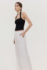 DIONNE DRAWSTRING WIDE LEG LINEN PANTS