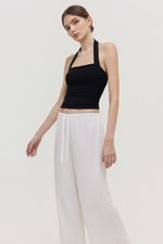 DIONNE DRAWSTRING WIDE LEG LINEN PANTS