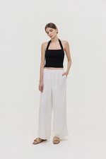 DIONNE DRAWSTRING WIDE LEG LINEN PANTS